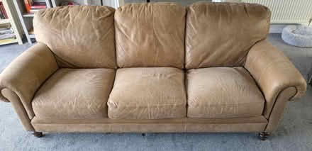 Photo of free Leather sofa 228 x 100 x 90 (Carlyon Bay PL25) #1