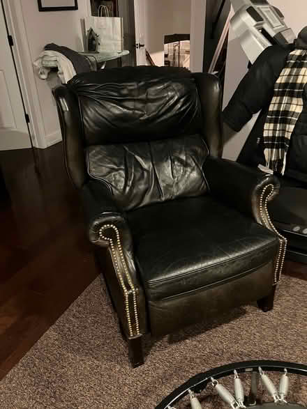 Photo of free Dark brown leather recliner (Monsey) #1