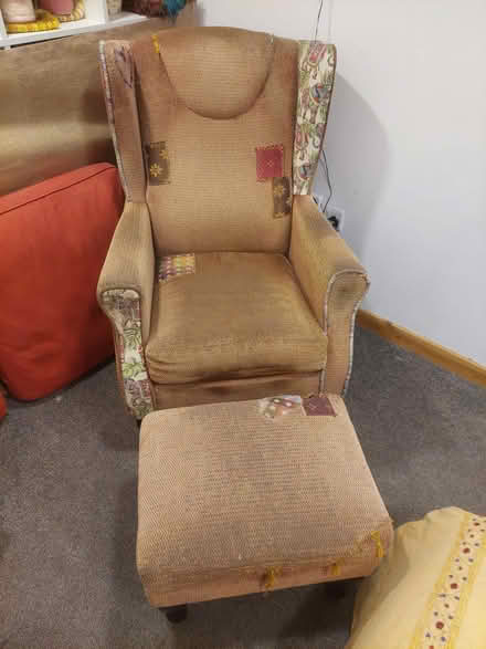 Photo of free Armchair and footstool (Arncroach KY10) #1