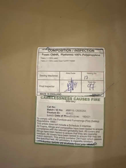 Photo of free blue linen style sofa (Top Amersham HP6) #3