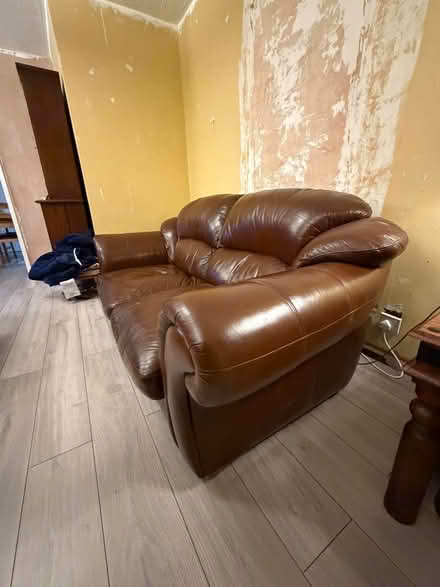 Photo of free One two seater leather sofa also a three seater leather sofa (Haygate TF1) #4