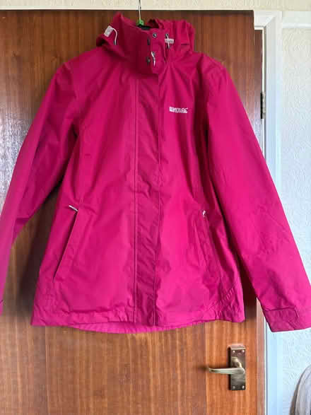 Photo of free Dark pink hard shell coat (Dacre CA11) #3