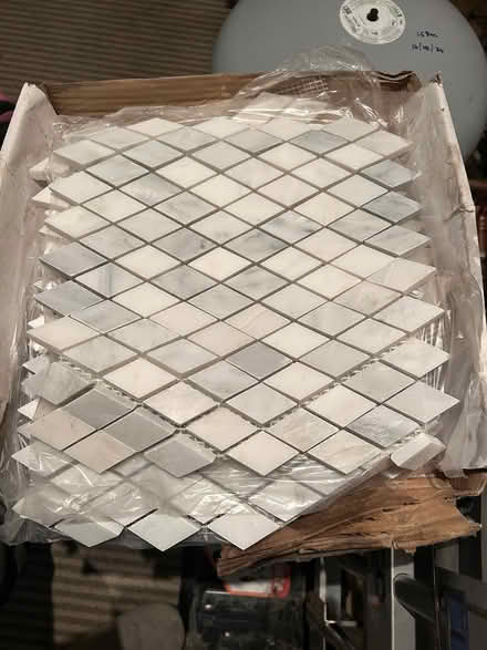 Photo of free Designer marble herringbone tiles (Tooting Bec/Balham SW17) #2