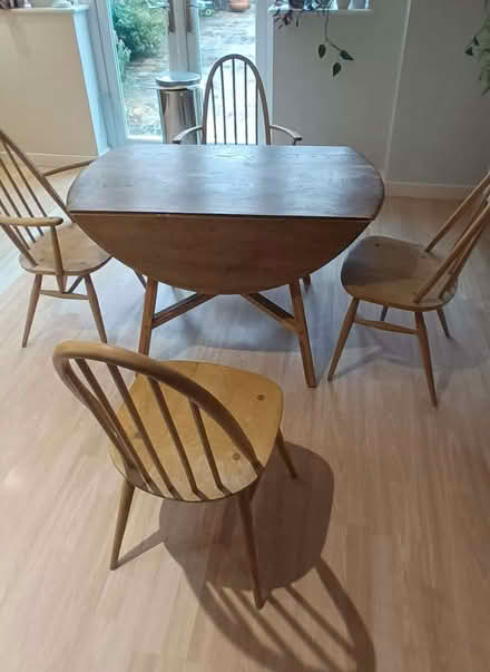 Photo of free Wooden Ercol dining table & 4 chairs (Bernards Heath AL3) #2