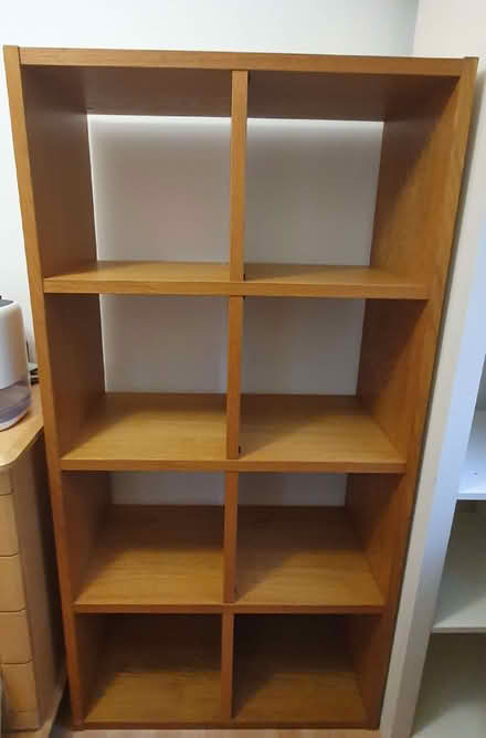 Photo of free Oak-look shelving unit (Askew Road W12) #1