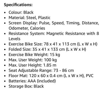 Photo of free Exercise bike (Saint George's CO2) #3