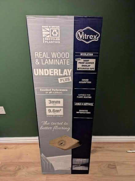 Photo of free Wood/laminate floor underlay 4.8sqm (Ettiley Heath CW11) #1