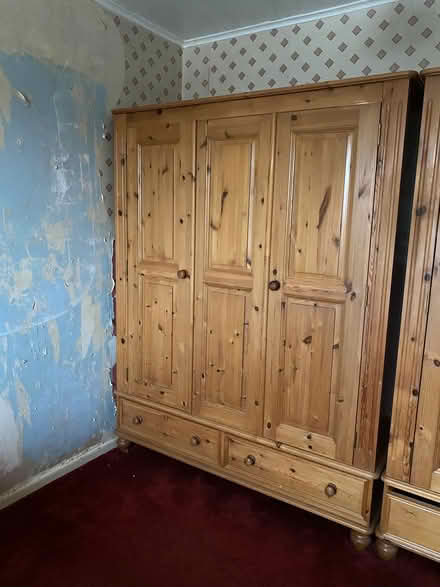 Photo of free Large Pine Wardrobe with 2 Drawers (Courthouse Green CV6) #2