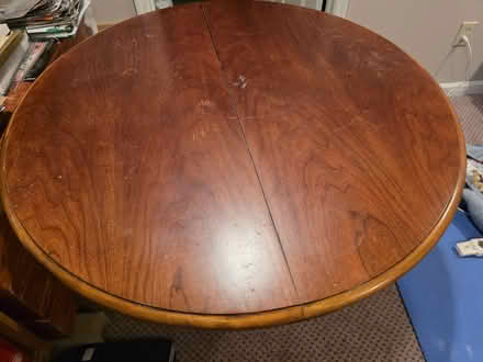 Photo of free oak pedestal table (milford, ohio) #1