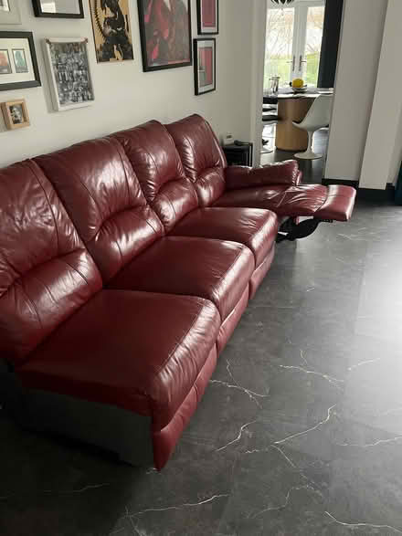 Photo of free Red leather modular sofa (CF72 Llanharan) #2