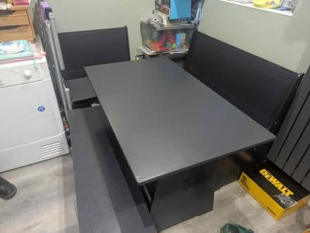 Photo of free Grey corner bench table with storage (East Dene S65) #1