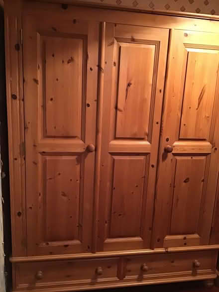 Photo of free Large Pine Wardrobe with 2 Drawers (Courthouse Green CV6) #1