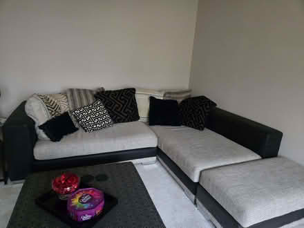 Photo of free Corner sofa plus matching footstool (Barrow nr Whalley BB7) #1