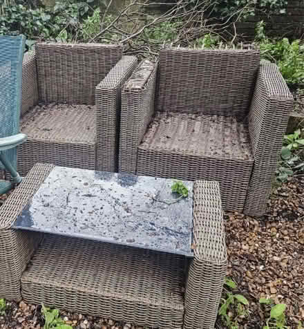 Photo of free Brown wicker x 2 chairs and 1 x tab (Bromley North BR1) #1