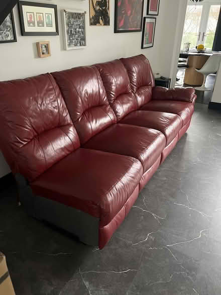 Photo of free Red leather modular sofa (CF72 Llanharan) #1