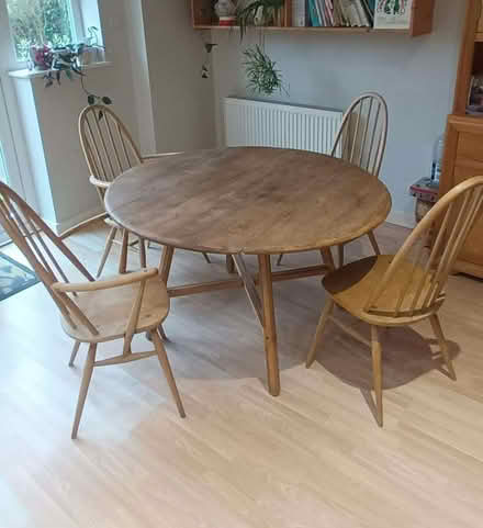 Photo of free Wooden Ercol dining table & 4 chairs (Bernards Heath AL3) #1