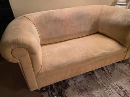 Photo of free Gold velour sofa (Upper Harlestone) #2