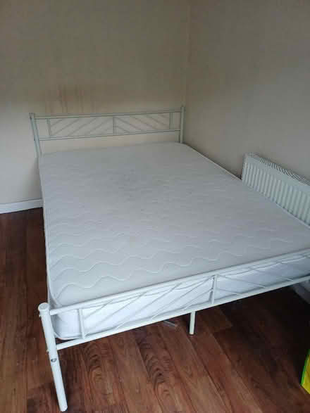 Photo of free Metal frame double bed with mattress (Marldon TQ3) #1