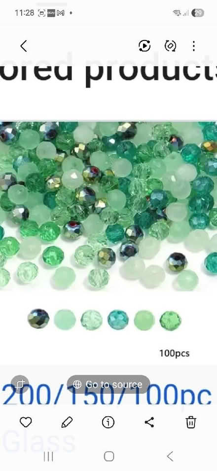 Photo of Glass/plastic green beads (Southam CV47) #1