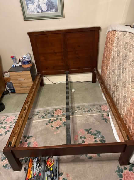 Photo of free Wooden double bed (Balham SW17) #1