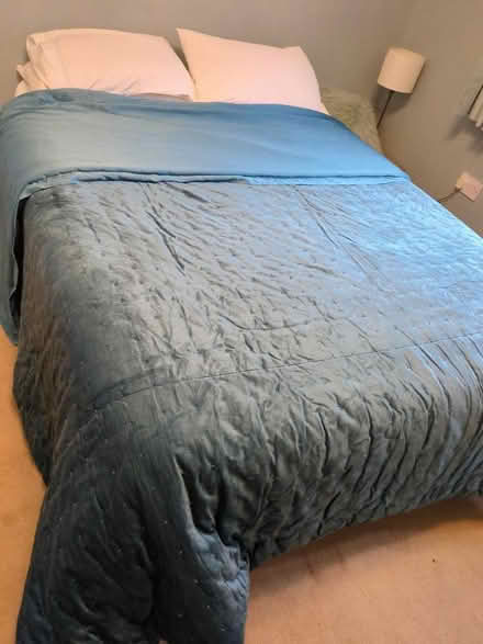 Photo of free Dark teal padded bedspread 2.40 x 2.40m (IP5) #1