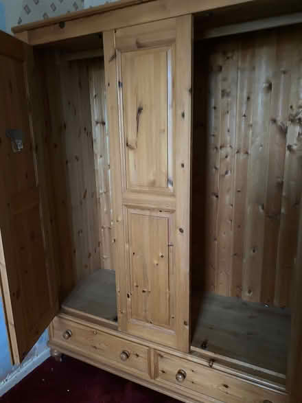 Photo of free Large Pine Wardrobe with 2 Drawers (Courthouse Green CV6) #4