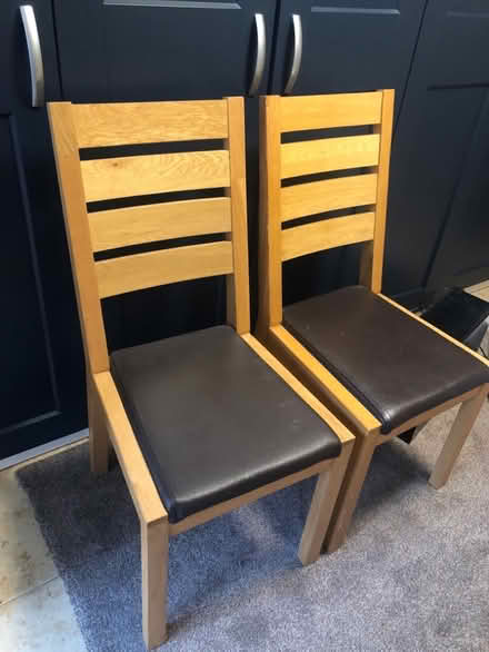 Photo of free Two ladder-back oak dining chairs from Next (Kimpton SG4) #1