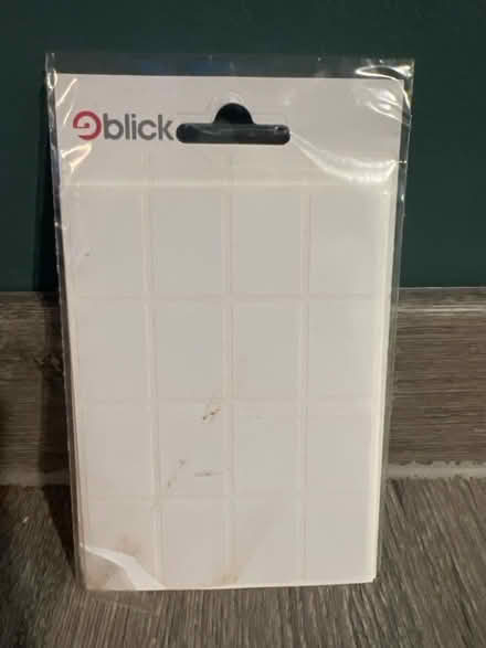 Photo of free Blick 19x27mm Sticky White Labels. Opened. (Southsea PO4) #1