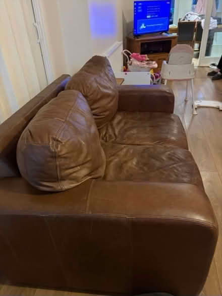 Photo of free 2x two seater leather sofas (Bedfont TW14) #3