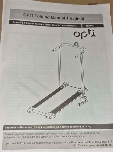 Photo of free OPTI Folding Manual Treadmill (CT9) #3