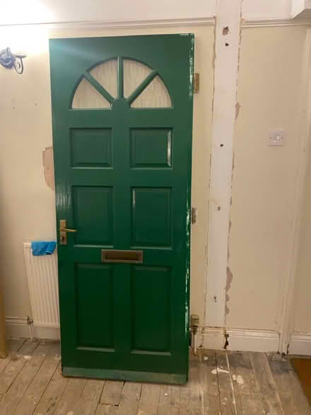 Photo of free Hardwood part glazed front door (B30 2HA) #2