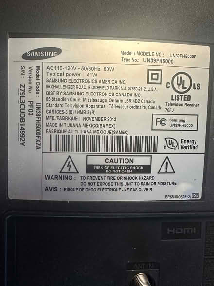 Photo of free Samsung 39-inch LED-backlit LCD TV (Mt Pleasant PA) #2