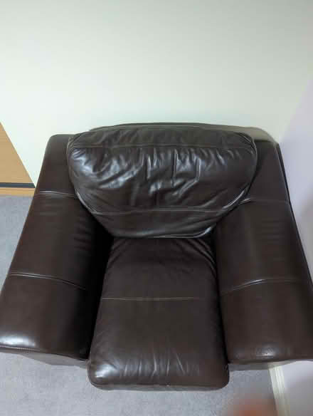 Photo of free Pair Dark brown leather armchairs (Shinfield, RG2) #2