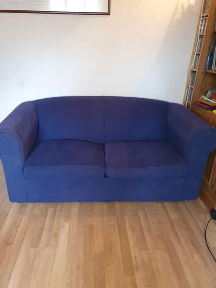 Photo of free Blue Velvety Sofabed (Glastonbury BA6) #1