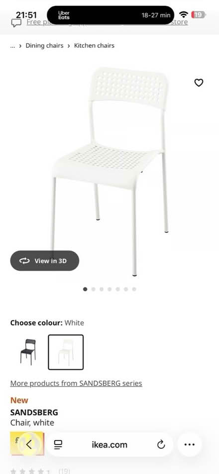 Photo of free 4x plastic white chairs (SE13) #3