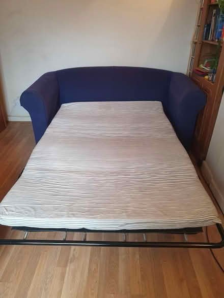 Photo of free Blue Velvety Sofabed (Glastonbury BA6) #3