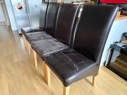 Photo of free Brown faux leather dining chairs (Benfleet SS7) #1