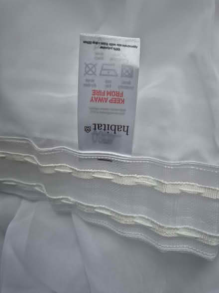 Photo of free Plain white voile curtain panels (Tranmere Park LS20) #1