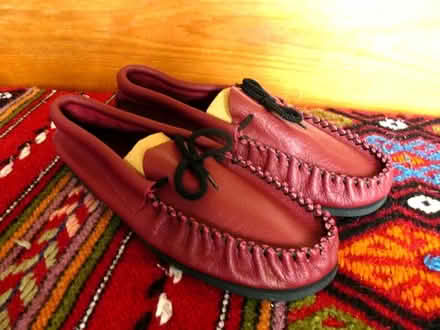 Photo of free New red moccasin shoes size 7 (Woodside WD25) #1