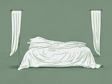 Photo of Long curtains, rugs, large bed (LowerBradley WV14) #1