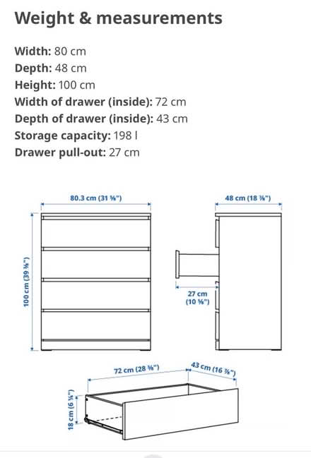 Photo of free Black /brown chest of drawers (Gospel Oak NW3) #3