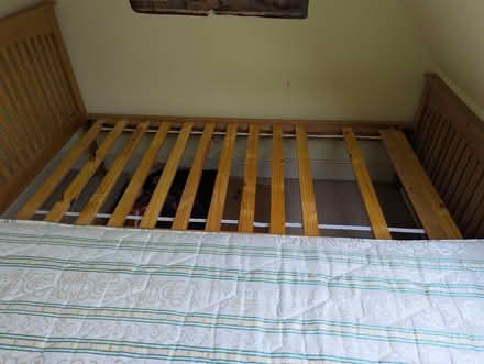 Photo of free Wooden beds with mattresses - 2 x single bed or a king-size (Colney Hatch N10) #3