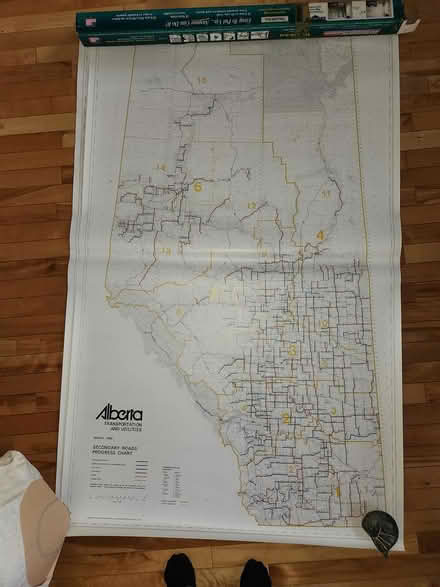 Photo of free TWO large alberta road maps 1989 (Glen Allen) #1