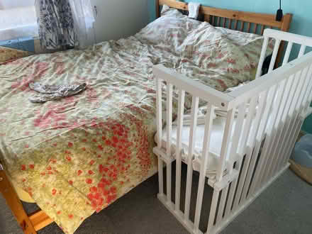 Photo of free Bedside Cot- wooden (Roehampton. SW15) #2