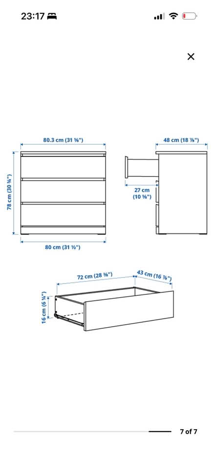 Photo of free MALM chest of 3 drawers (Stockport centre SK1) #3