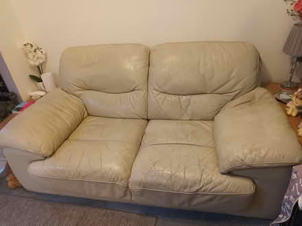 Photo of free Cream Leather Sofa (AL4) #2