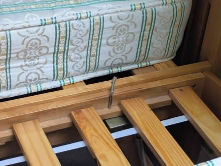 Photo of free Wooden beds with mattresses - 2 x single bed or a king-size (Colney Hatch N10) #2