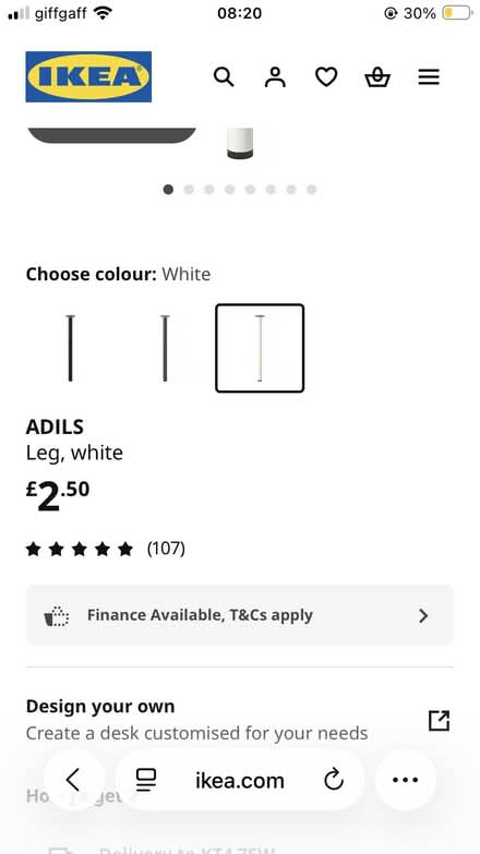 Photo of free 2 ikea table legs (Worcester Park KT4) #1