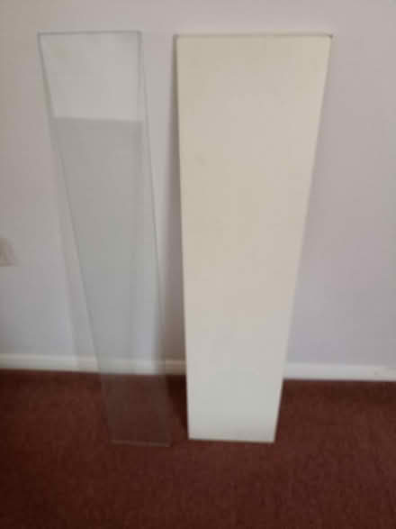 Photo of free Glass shelf and white wooden shelf (Thatcham RG18) #1