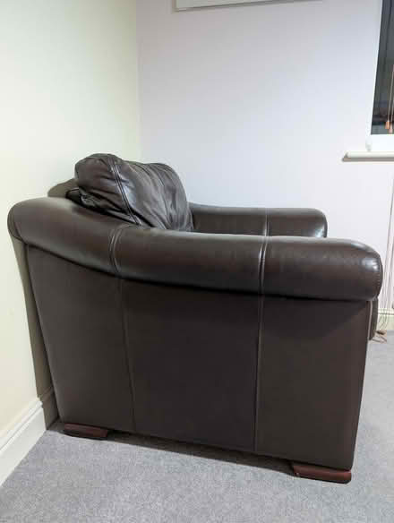 Photo of free Pair Dark brown leather armchairs (Shinfield, RG2) #3